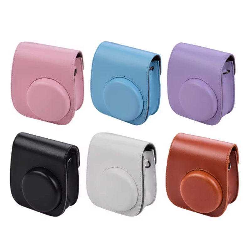 Super 8 Film Reel - Fujifilm-Instax Mini 11,9,8用カメラバッグ,PUレザーケース,ショルダーストラップ付きソフトシリコンケース