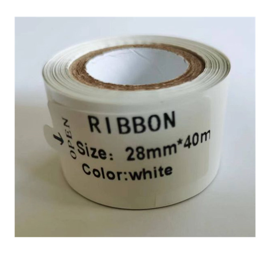 Typewriter Ribbon Roll - 10 ロール ホットスタンプ機用特殊リボン 28mm*120m、白と黒の熱転写カーボンリボン: 35mm*120m