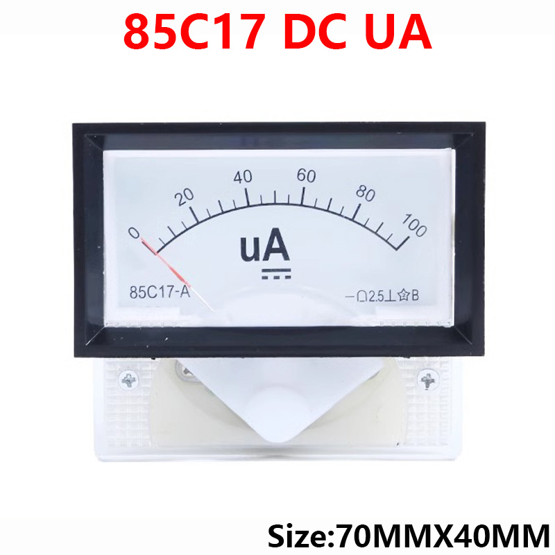 Analog Meter Gauge - ポインタタイプパネルマウントアナログ電流計ゲージ DC メーター 50uA 100uA 200uA
