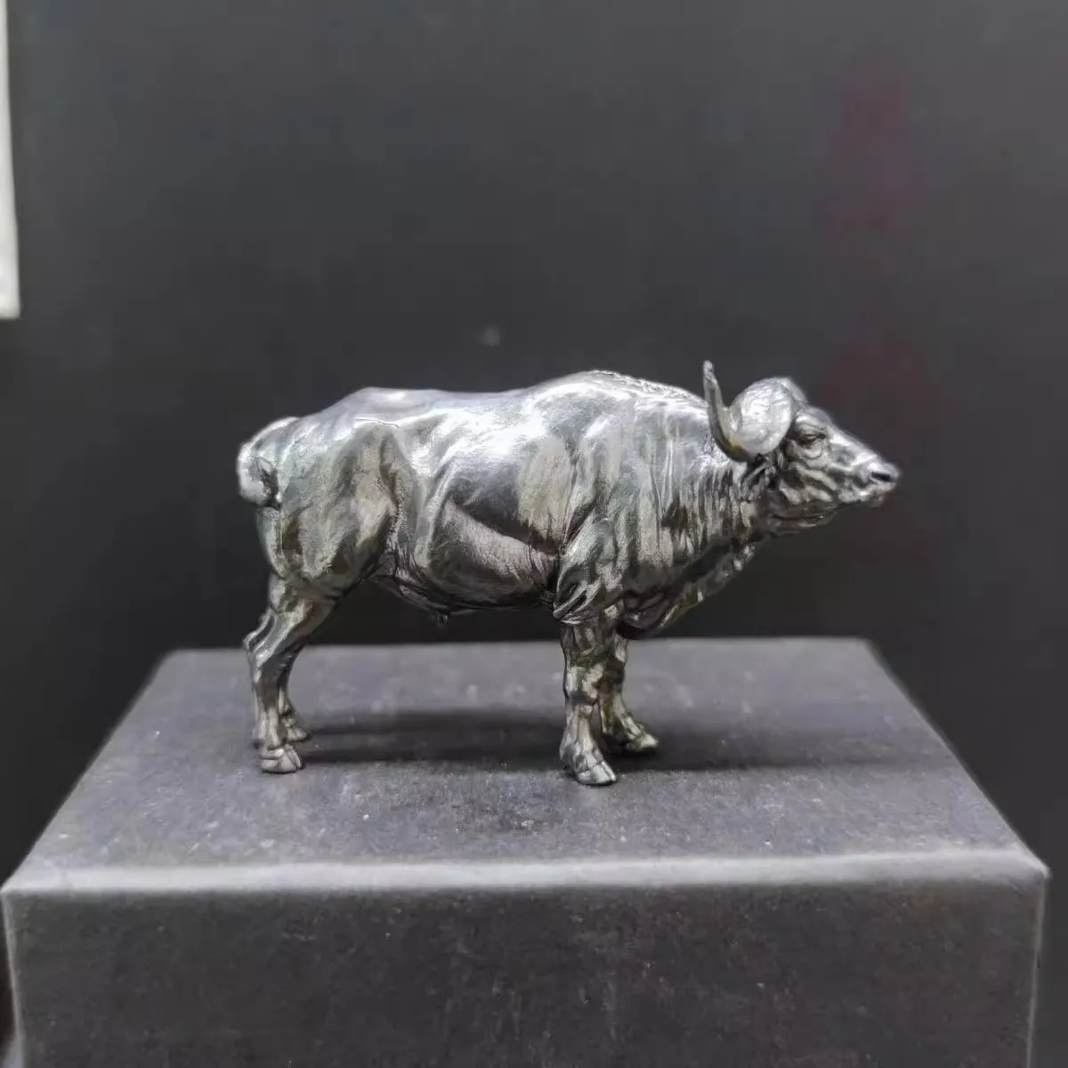 Vintage Collectible Furniture - 真鍮アフリカバッファロー彫刻、固体リアルな動物像卓上/オフィス/家の装飾ヴィンテージグッズ置物テーマギフト