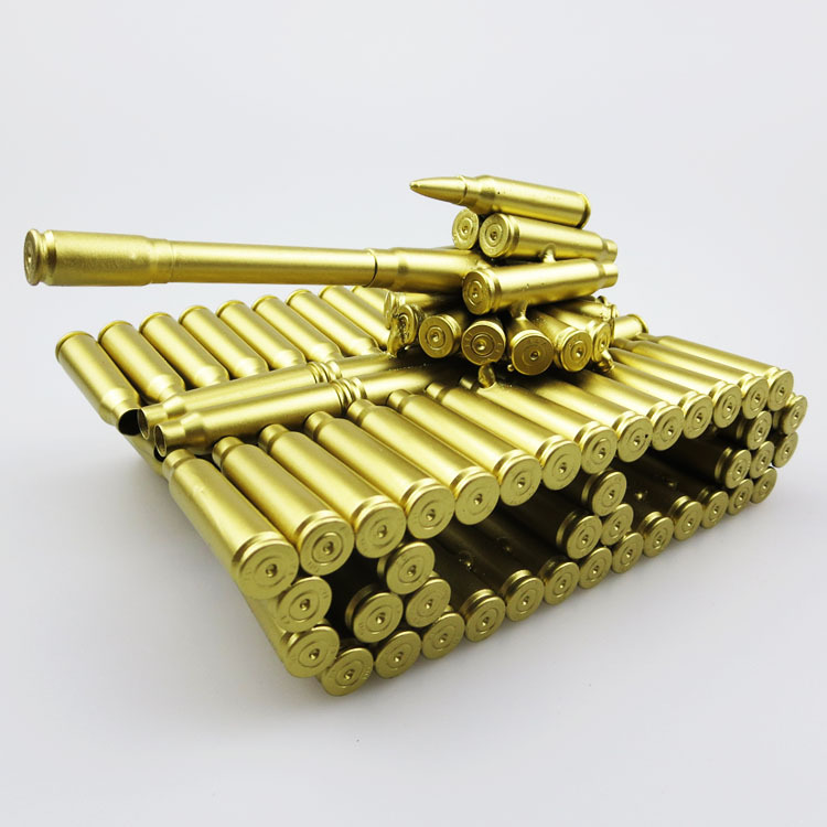 Vintage Collectible Furniture - レトロな空弾薬ケースを模した金属製戦車モデル 18x10x10cm ヴィンテージミリタリースタイルのコレクタブルフィギュア ホームデコレーション用