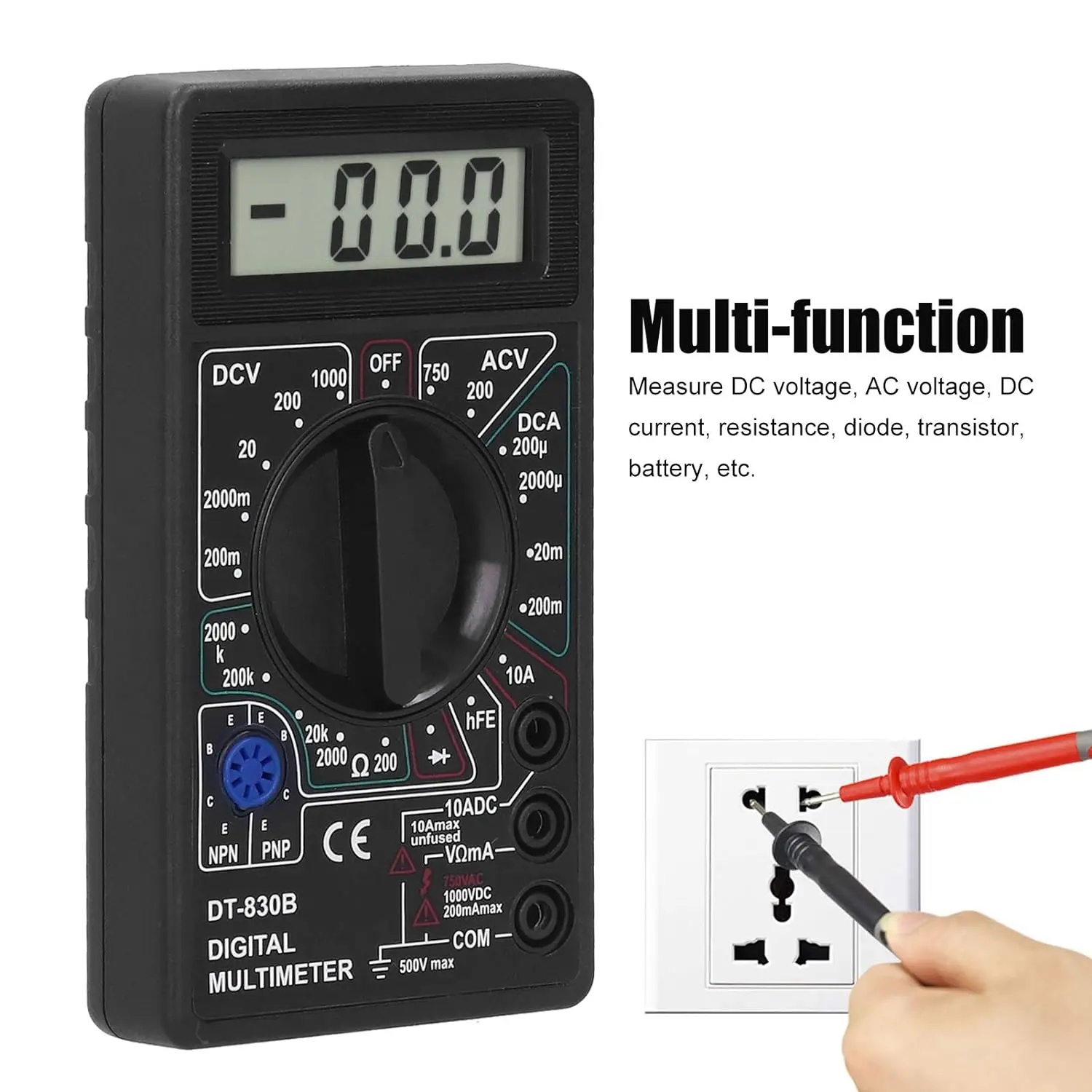 デジタルマルチメーター多機能テスター DT830B 電気電圧 - Analog Meter Gauge のレビューと価格