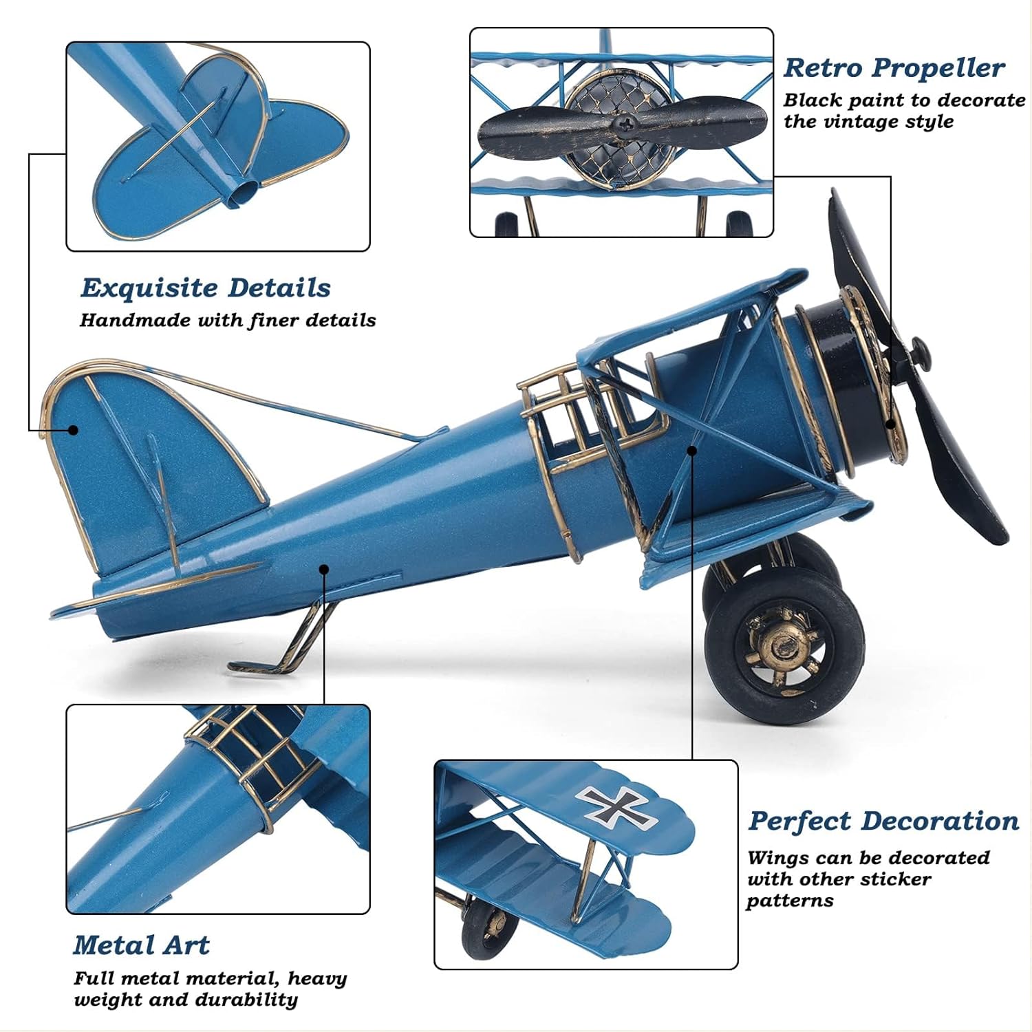 ヴィンテージ金属飛行機模型レトロ鉄製航空機オーナメント北欧風 - Vintage Collectible Furniture のレビューと価格