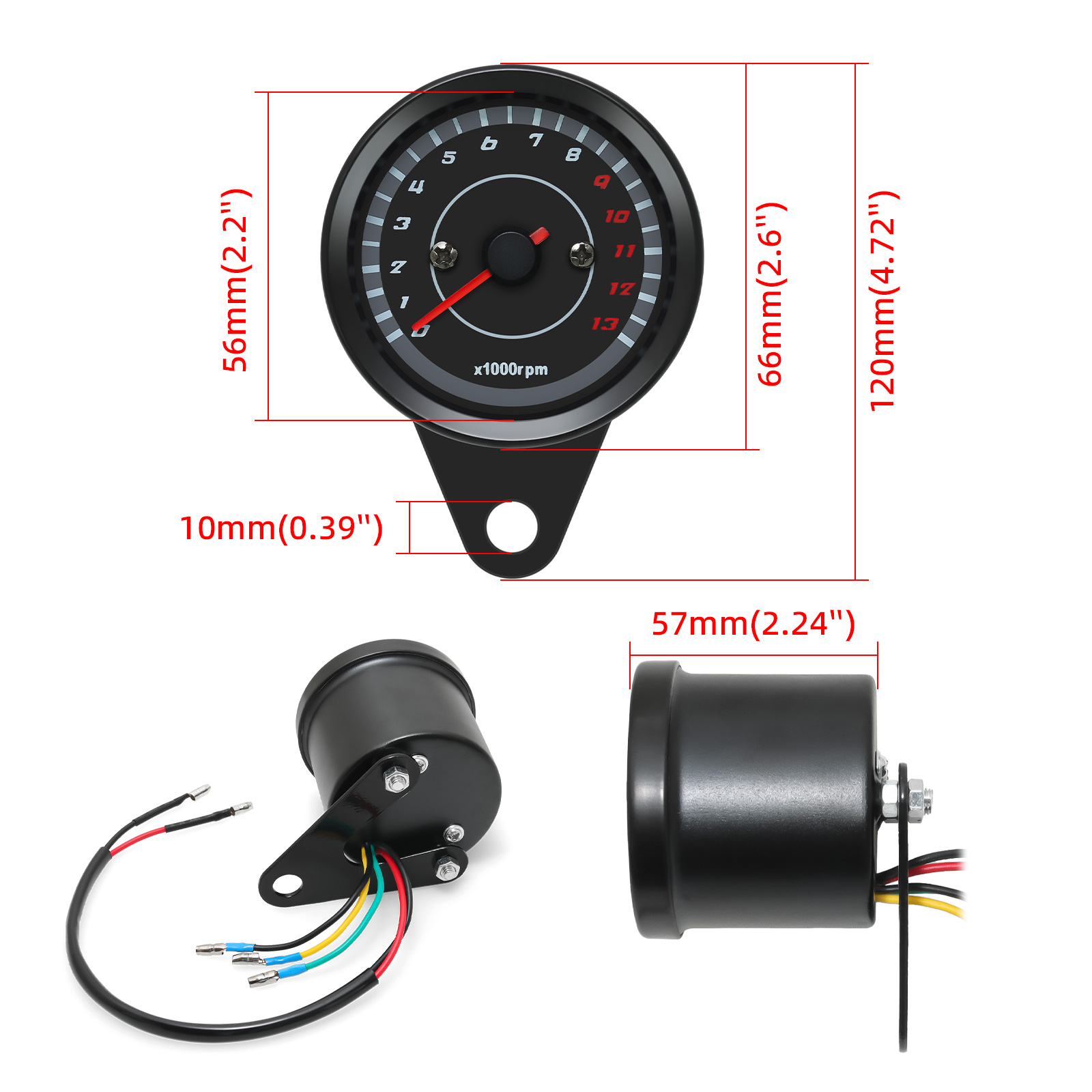 13000 RPM メーターユニバーサルスクーターオートバイ - Analog Meter Gauge のレビューと価格