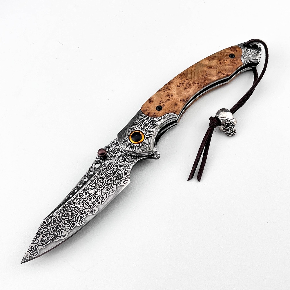 高硬度ダマスカス模様折りたたみナイフ、ヴィンテージ装飾コレク - Vintage Collectible Pocket Knives のレビューと価格
