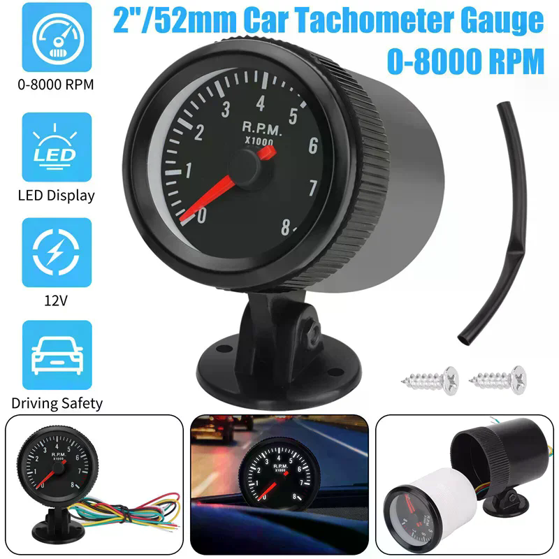2インチ 52mm 車用メーター タコメーター RPMゲージ - Analog Meter Gauge のレビューと価格