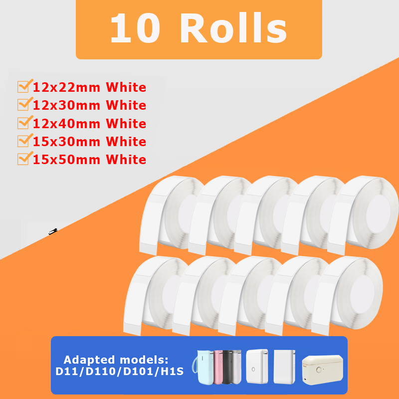 10 ロール NiiMBOT D110 D11 D101 H - Typewriter Ribbon Roll のレビューと価格