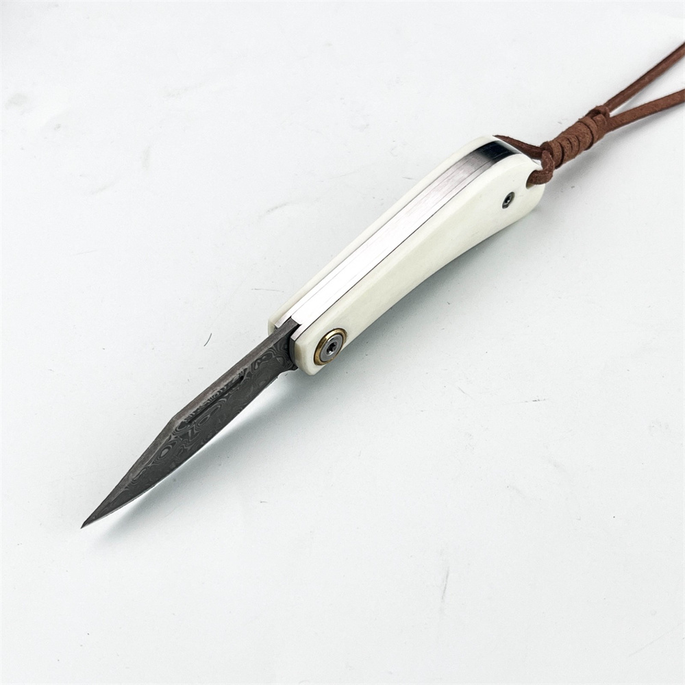 コンパクトなヴィンテージEDCダマスカス折りたたみナイフ、象 - Vintage Collectible Pocket Knives のレビューと価格