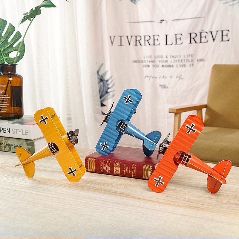 ヴィンテージレトロメタル飛行機バイクモデルミニチュアブリキ工 - Vintage Collectible Furniture のレビューと価格